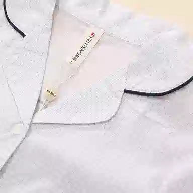 芬腾 纯棉长袖开衫睡衣 春秋季纯色家居服套装 女士