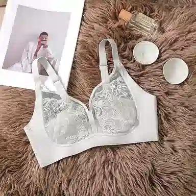 芬腾 植物花卉蕾丝收副乳防下垂薄款文胸 女款