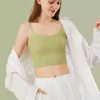 芬腾 薄款一体免穿纯色吊带 女款