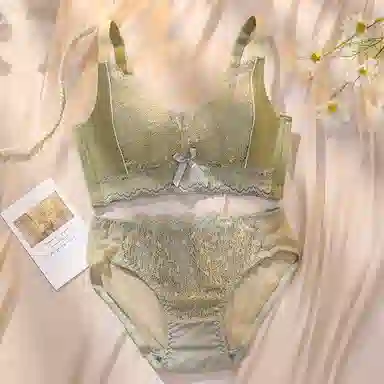 芬腾 无钢圈调整型聚拢大小胸可穿防下垂上托收副乳文胸三角内裤内衣裤套装 女款