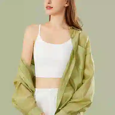 芬腾 薄款一体免穿纯色吊带 女款