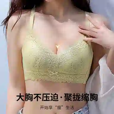 芬腾 薄款大胸显小洞洞杯调整型内衣女聚拢上托收副乳防下垂夏季文胸 女款