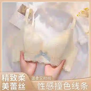 芬腾 无钢圈调整型聚拢大小胸可穿防下垂上托收副乳文胸三角内裤内衣裤套装 女款