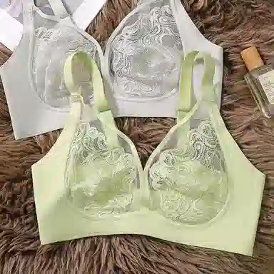 芬腾 植物花卉蕾丝收副乳防下垂薄款文胸 女款