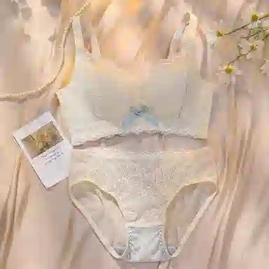 芬腾 无钢圈调整型聚拢大小胸可穿防下垂上托收副乳文胸三角内裤内衣裤套装 女款