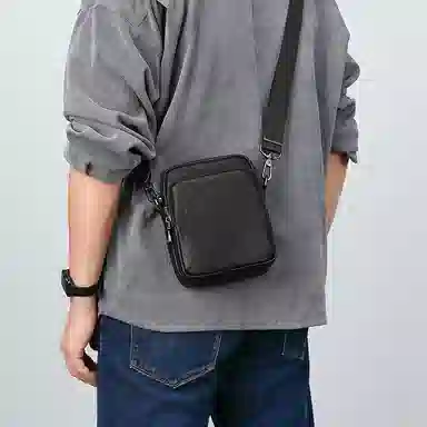 Jaguar Men's Leather Shoulder Bag Black