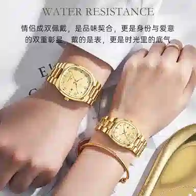 梦特娇 小众潮流时尚高颜值商务休闲百搭 石英机芯 钢表带 国表 女表 白色表盘 防水夜光