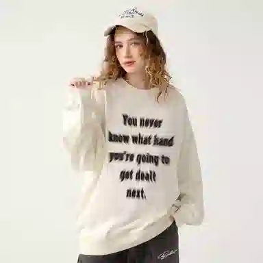 BTK Retro Blurry Letter Crewneck Sweatshirt