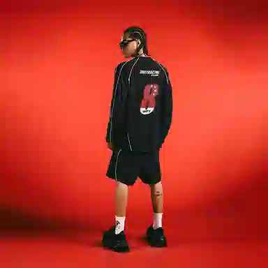 1807 Racing Patchwork Long Sleeve Tee