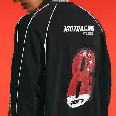 1807 Racing Patchwork Long Sleeve Tee