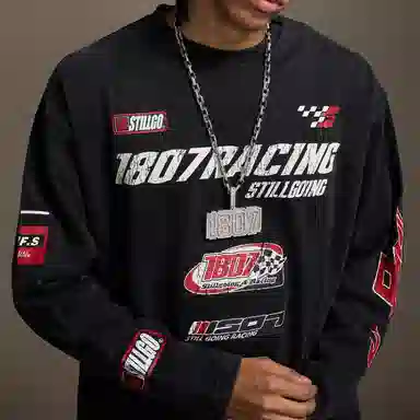 1807 Racing Patchwork Long Sleeve Tee