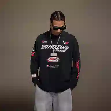 1807 Racing Patchwork Long Sleeve Tee