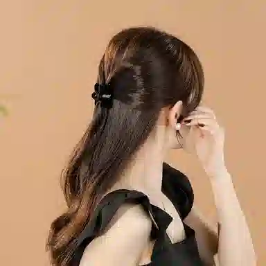 CHIMERA Elegant Black Rhinestone Bow Hair Clip