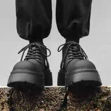 超纤皮 英伦风尚时尚舒适之选 短靴 男款 经典黑色