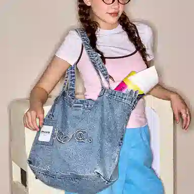 MUVA Denim Tote Bag