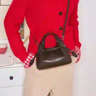 MUVA Crossbody Bag Mocha Brown/Party Red