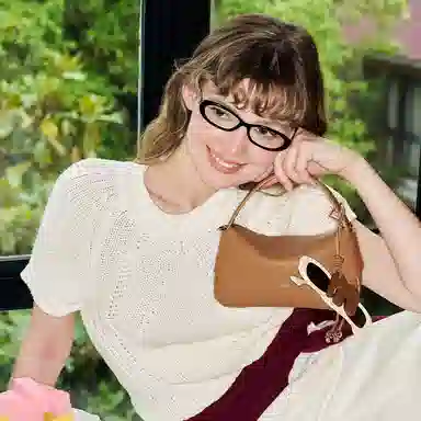 MUVA Cream Brown Handbag