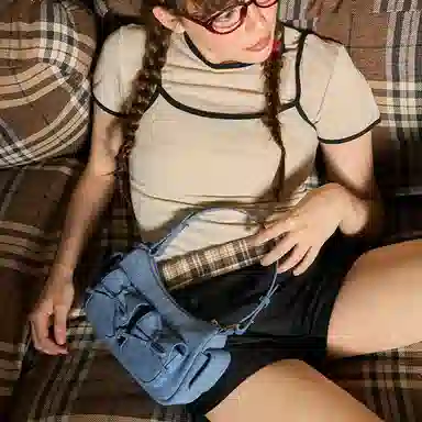 MUVA Denim Shoulder Bag Blue