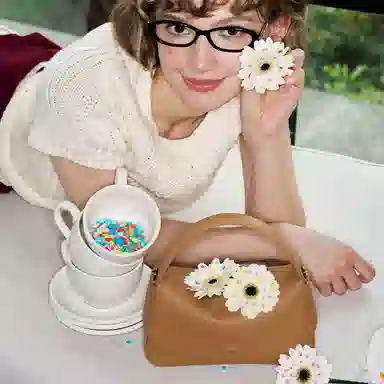 MUVA Cream Brown Handbag