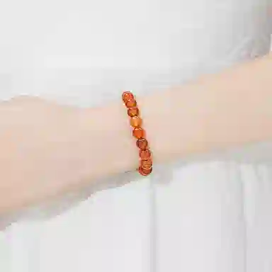 老凤祥 红霞似锦 新中式国风感素雅小众设计日常通勤简约轻奢高级感搭配手饰 精美#好运天然 玉髓 手串 女款