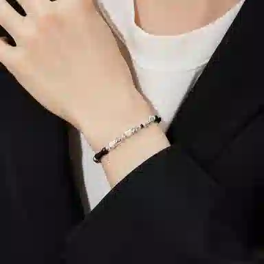 老凤祥 长青竹节节节高升 新中式国潮民族风考试上岸事业有成高级手机好运日常通勤小众礼盒 黑曜石 手串 男女同款情侣款