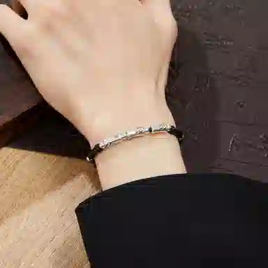 老凤祥 长青竹节节节高升 新中式国潮民族风考试上岸事业有成高级手机好运日常通勤小众礼盒 黑曜石 手串 男女同款情侣款