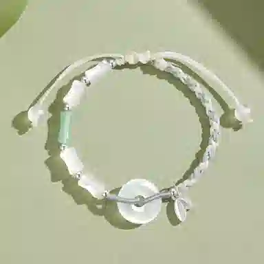 老凤祥 竹愿平安扣节节高升国潮新中式国风潮流简约通勤百搭轻奢小众高级感礼盒#好运 玉髓 手链 男女同款情侣款