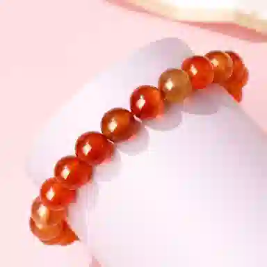 老凤祥 红霞似锦 新中式国风感素雅小众设计日常通勤简约轻奢高级感搭配手饰 精美#好运天然 玉髓 手串 女款