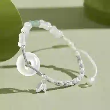 老凤祥 竹愿平安扣节节高升国潮新中式国风潮流简约通勤百搭轻奢小众高级感礼盒#好运 玉髓 手链 男女同款情侣款