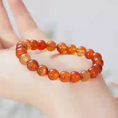 老凤祥 红霞似锦 新中式国风感素雅小众设计日常通勤简约轻奢高级感搭配手饰 精美#好运天然 玉髓 手串 女款