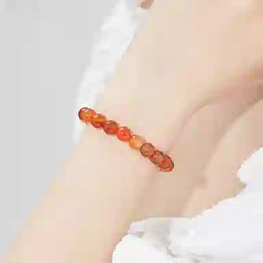 老凤祥 红霞似锦 新中式国风感素雅小众设计日常通勤简约轻奢高级感搭配手饰 精美#好运天然 玉髓 手串 女款