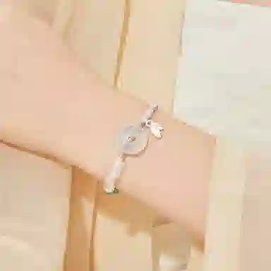 老凤祥 竹愿平安扣节节高升国潮新中式国风潮流简约通勤百搭轻奢小众高级感礼盒#好运 玉髓 手链 男女同款情侣款