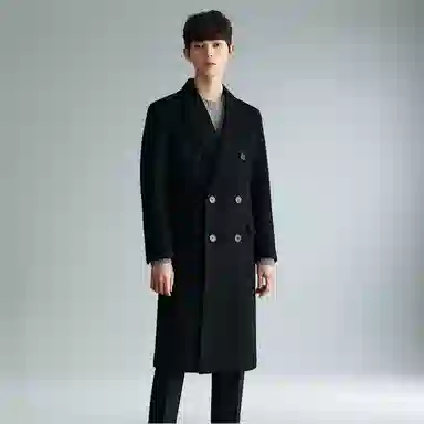 CUCHOHOMME Double-Breasted Wool Coat Winter Thick