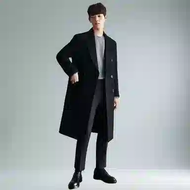 CUCHOHOMME Double-Breasted Wool Coat Winter Thick