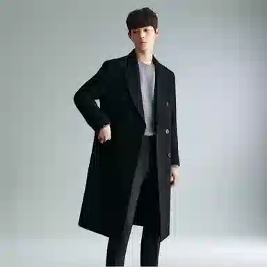CUCHOHOMME Double-Breasted Wool Coat Winter Thick