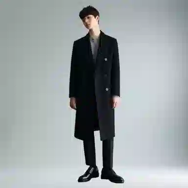 CUCHOHOMME Double-Breasted Wool Coat Winter Thick