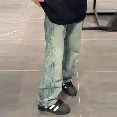 悍戈 美式复古高街风百搭休闲裤牛仔裤 男女同款