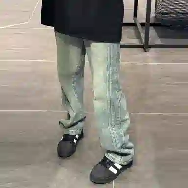 悍戈 美式复古高街风百搭休闲裤牛仔裤 男女同款