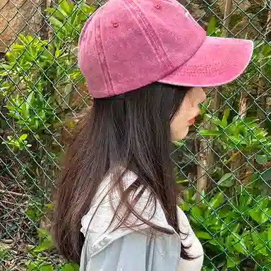 冠辉 简约十字刺绣复古做旧户外遮阳防晒 棉质 棒球帽 男女同款情侣款