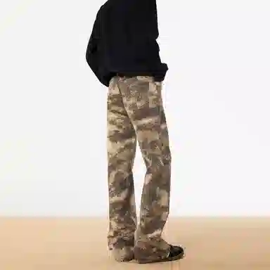 URS GGON Vintage Washed Embroidered Loose Flare Pants