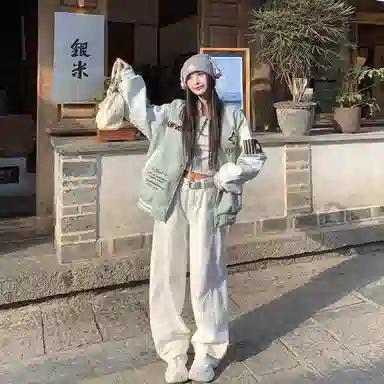 JIMI&JONS Embroidered Baseball Jacket