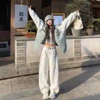 JIMI&JONS Embroidered Baseball Jacket