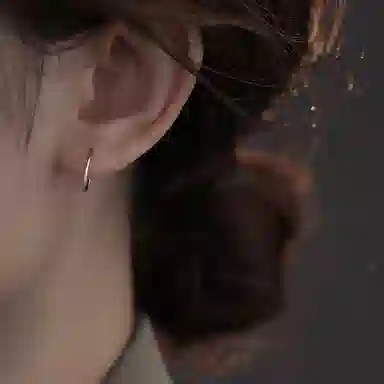 恋美 光面素圈 足银 耳环 女款