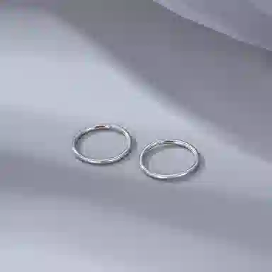 恋美 光面素圈 足银 耳环 女款