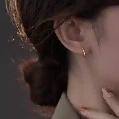 恋美 光面素圈 足银 耳环 女款