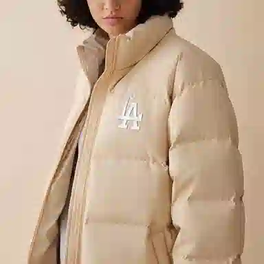 New Era x MLB FW24 Los Angeles Dodgers Letterman Down Jacket Khaki