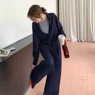 稻草人 宽松阔腿洋气舒适百搭设计感显瘦休闲套装 女款