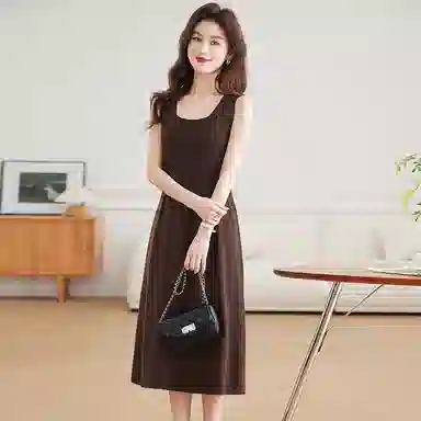 稻草人 简约百搭气质马甲背心裙针织套装 女款