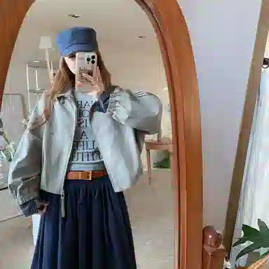 稻草人 轻盈时尚休闲百搭简约舒适秋冬截短外套 女款