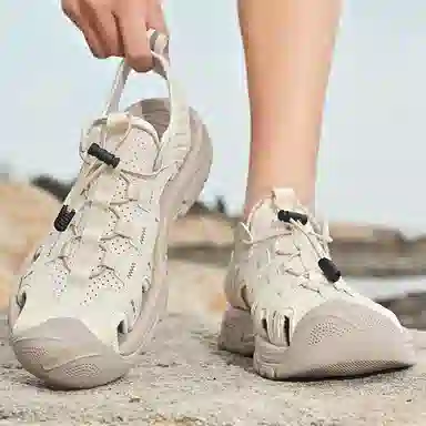 袋鼠头 二层牛皮 户外休闲新风尚 沙滩凉鞋 男女同款